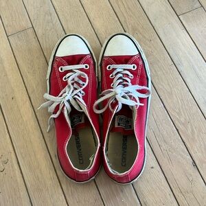 Red converse low tops